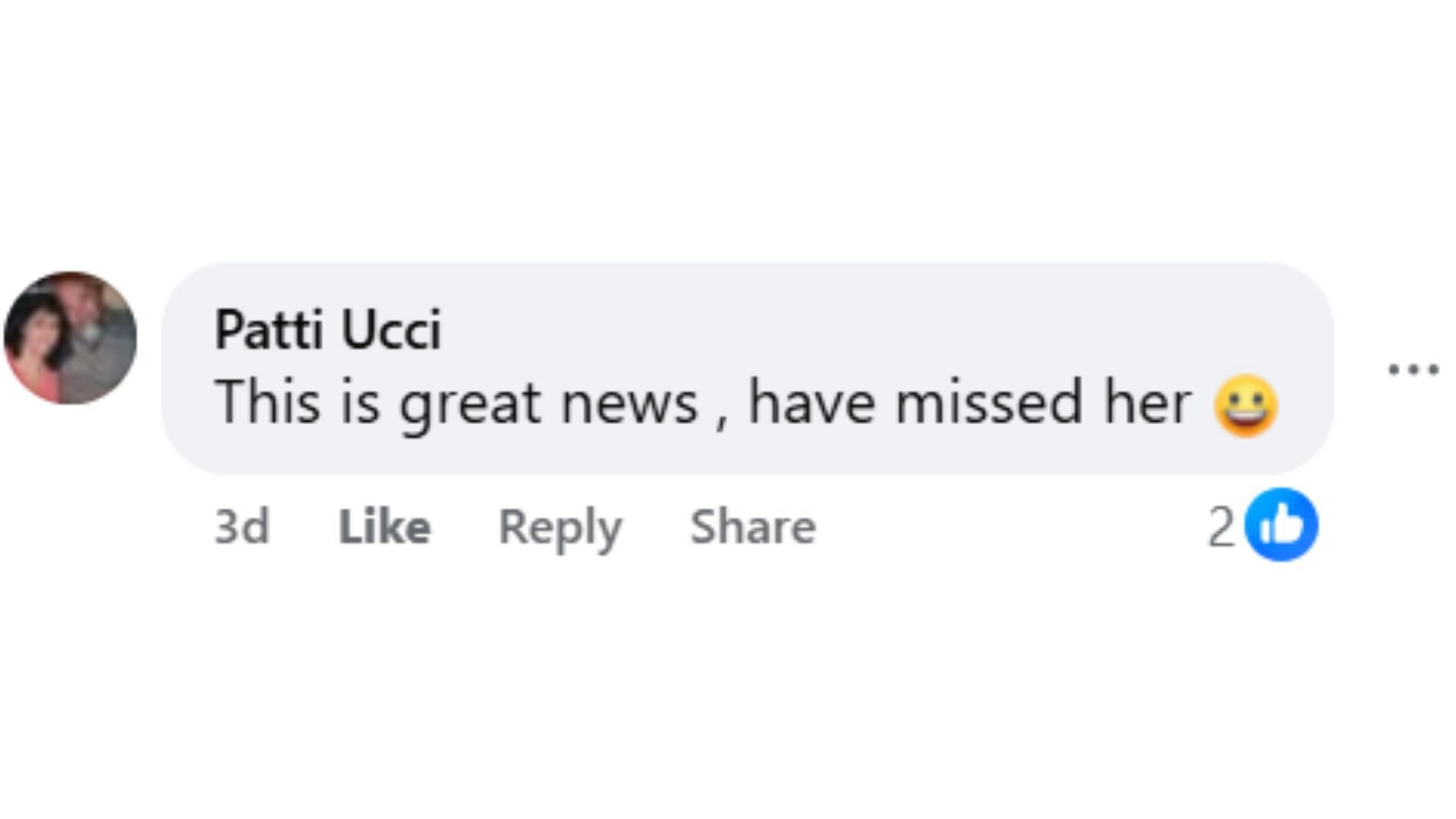 A comment by a fan on the post (Image via Facebook/Denise Alexander)